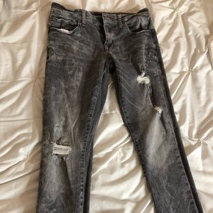 Grey Skinny Ripped Jeans